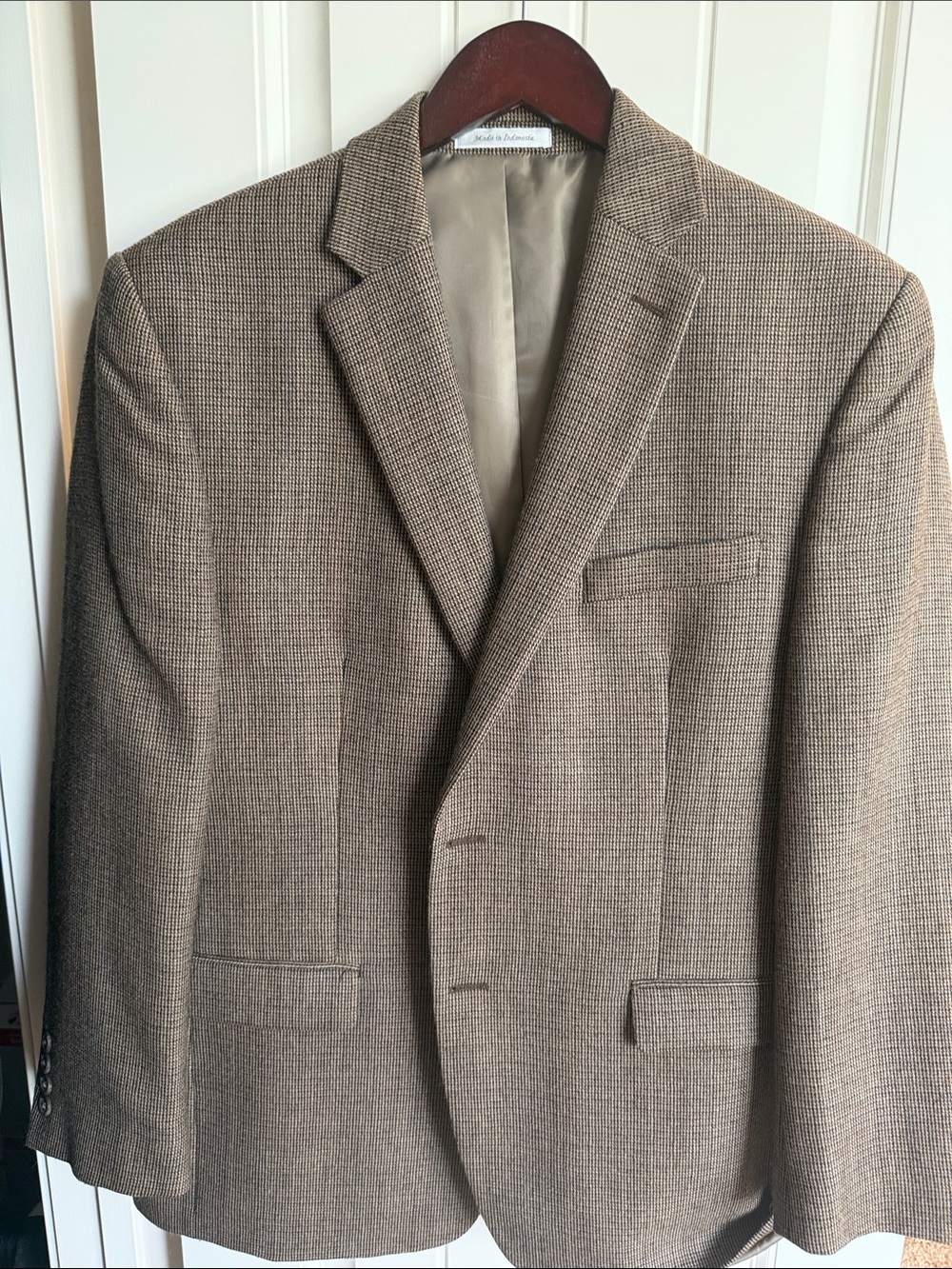 Chaps Tan/Brown Textured Sport Coat Blazer